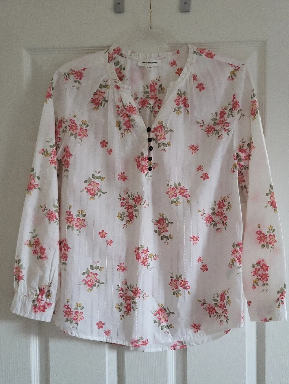 Beachlunchlounge Cotton Floral Blouse Tunic, XS - Picture 1 of 5